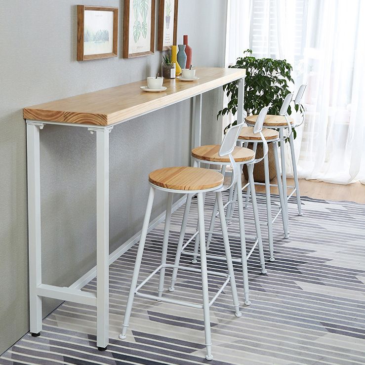 Pine Wood Bar Dining Table Modern Rectangle Bar Table with Trestle for Milk Tea Shop Clearhalo 'Bar Furniture' 'Bar Tables' 'bar_tables' 'furn' 'furn_bar_tables' 'Furniture' 'furniture_bar_tables' 'Kitchen & Dining Furniture' 1200x1200_0484bd01-931b-4d8e-8904-86fbd838dfb7