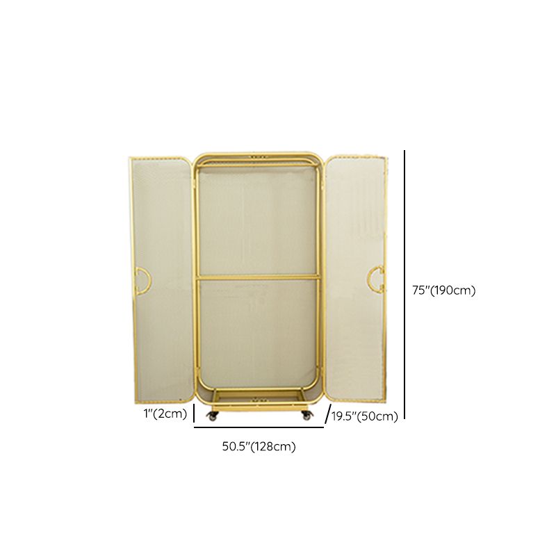 Modern Style Wardrobe Cabinet Metal Clothes Rail Wardrobe Armoire for Bedroom Clearhalo 'Armoires & Wardrobes' 'armoires_wardrobes' 'Bedroom Furniture' 'furn' 'furn_armoires_wardrobes' 'Furniture' 1200x1200_0485a08b-0d63-4535-a223-f3cb42bdb8ab