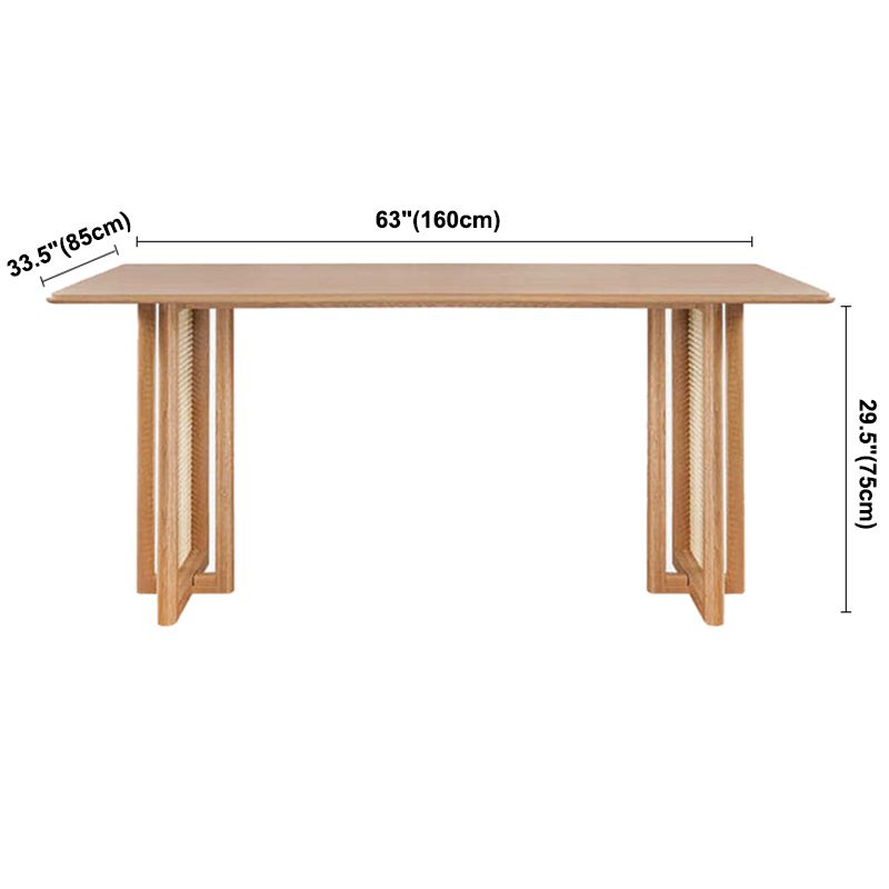 Contemporary Khaki Rectangle Dining Table Solid Wood Standard Dining Table for Kitchen Clearhalo ' dining_table' 'Dining Tables & Seating' 'Dining Tables' 'furn' 'furn_dining_table' 'Furniture' 'furniture_dining_table' 'Kitchen & Dining Furniture' 'kitchen&dining_furn' 'kitchen' 'kitchen_dining_table' 1200x1200_04869f4f-3543-4583-9468-0559fa0c00c8