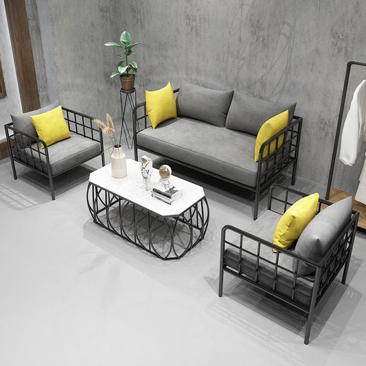 Contemporary Metal Square Arm Sofa Fabric Cushions Sofa for Living Room Clearhalo 'furn' 'furn_sofas' 'Furniture' 'Living Room Furniture' 'Sofa' 'sofas' 1200x1200_04871d2f-c38d-4985-a8b3-98b2d7e9b50d