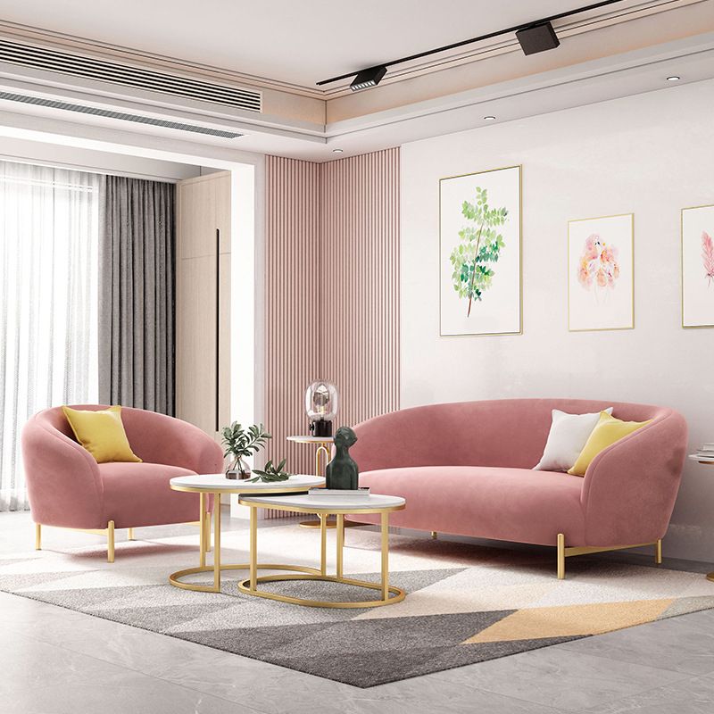Canapé en velours contemporain canapé standard du bras évasé pour le salon