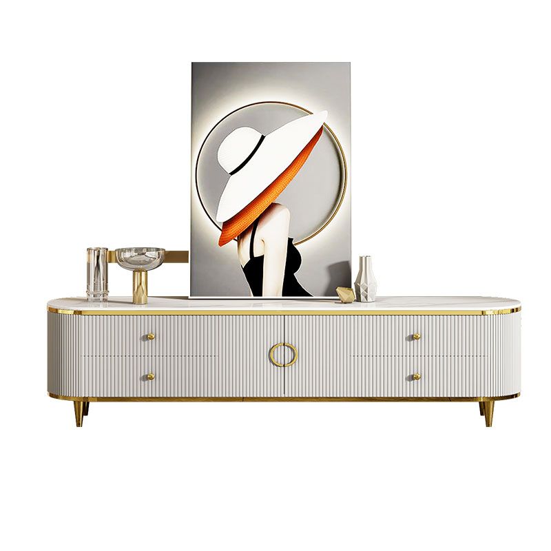 Contemporary White TV Stand Console 4-Drawer Enclosed Storage TV Media Stand Clearhalo 'furn' 'furn_tv_stands_entertainment_centers' 'Furniture' 'Living Room Furniture' 'TV Stands & Entertainment Centers' 'TV Stands & Media Storage Furniture' 'tv_stands_entertainment_centers' 1200x1200_04889e7a-0d8e-4189-9d64-8e79a412e3dc