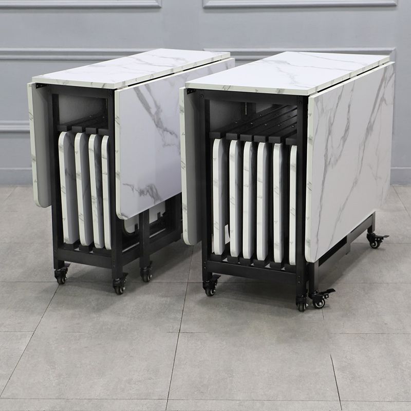 Contemporary Style Sintered Stone Dining Table with Removable Leaf and Trestle Base Clearhalo 'Dining Room Sets' 'Dining Tables & Seating' 'dining_room_set' 'furn' 'furn_dining_room_set' 'Furniture' 'furniture_dining_room_set' 'Kitchen & Dining Furniture' 'kitchen&dining_furn' 'kitchen' 1200x1200_0488bf42-9d6a-4283-80df-0d69ed68b73f