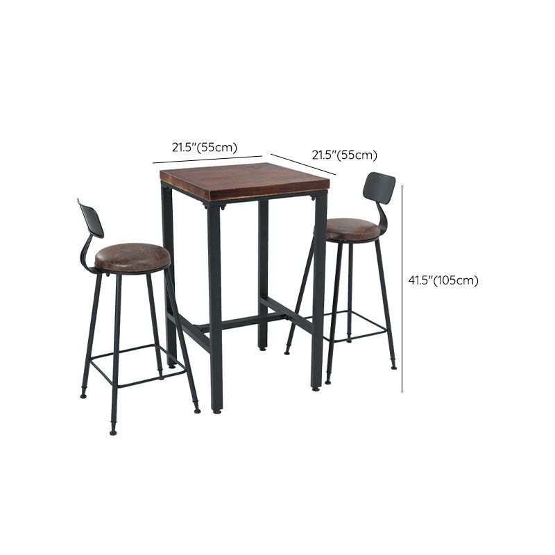 Brown Solid Wood Bar Table Industrial Dining Table for Kitchen Living Room Clearhalo 'Bar Furniture' 'Bar Tables' 'bar_tables' 'furn' 'furn_bar_tables' 'Furniture' 'Kitchen & Dining Furniture' 1200x1200_0488f434-42f9-4d73-9072-19f80500b6cd