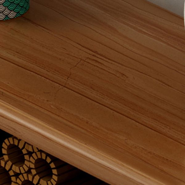 Meuble TV en bois d'hévéa marron Meuble TV style contemporain avec 2 tiroirs