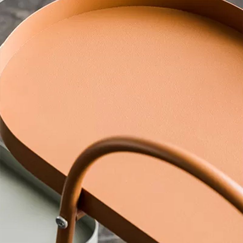 Mesa lateral de mediados de siglo con estantes de metal bandeja geométrica mesa de esquina superior