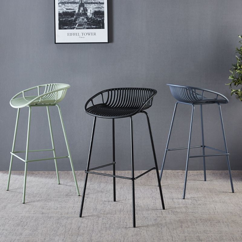 29-Inch Contemporary Bar Stool Armless Plastic Indoor Bar Stool with Iron Base Clearhalo 'Bar Furniture' 'Bar Stools' 'bar_stools' 'furn' 'furn_bar_stools' 'furniture_bar_stools' 'Kitchen & Dining Furniture' 'kitchen&dining_furn' 'kitchen' 'kitchen_furn' Furniture' 1200x1200_048cdebc-4b8b-4eac-ab5a-6c3195091001