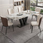 Modern 1/2/5/6 Pieces Dining Set Sintered Stone Dining Table Set with Leather Chairs Clearhalo 'Dining Room Sets' 'Dining Tables & Seating' 'dining_room_set' 'furn' 'furn_dining_room_set' 'Furniture' 'furniture_dining_room_set' 'Kitchen & Dining Furniture' 'kitchen&dining_furn' 'kitchen' 1200x1200_048d9786-94ea-45b4-88d8-129d024492ad