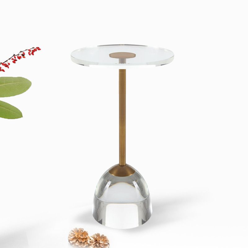 Tabella di accento laterale di divano a forma rotonda Tabella di estremità del piedistallo, 15,7 "W x 15,7" D x 22,4 "H