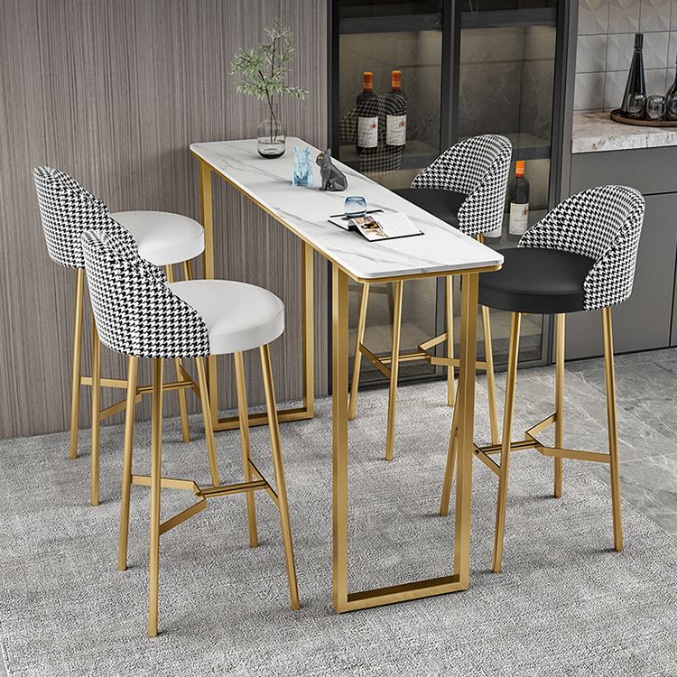 Living Room Bar Table 42-inch Height Stone Top and Metal Base Bistro Table Clearhalo 'Bar Furniture' 'Bar Tables' 'bar_tables' 'furn' 'furn_bar_tables' 'Furniture' 'furniture_bar_tables' 'Kitchen & Dining Furniture' 1200x1200_048fe463-dc23-4b3d-a51f-969e273b1269