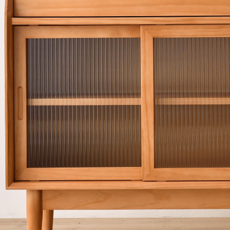 Scheda laterale in legno massiccio a buffet moderno con armadi e cassetti