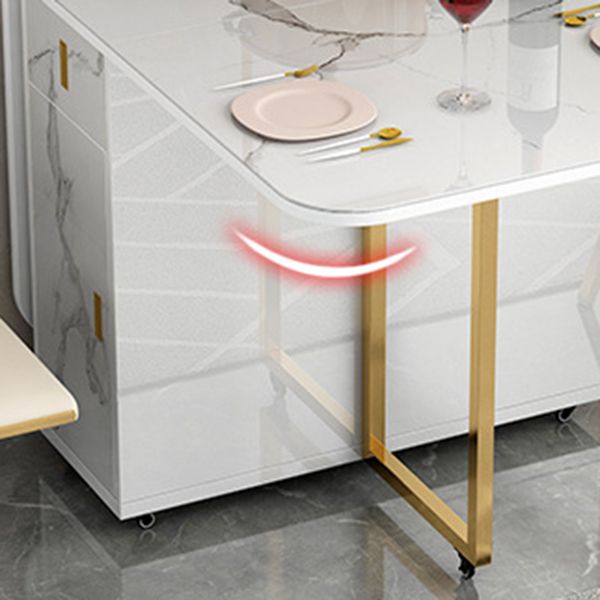 Modern Style Dining Table White Sintered Stone Drop-Leaf Dining Table for Home Use Clearhalo ' dining_table' 'Dining Tables & Seating' 'Dining Tables' 'furn' 'furn_dining_table' 'Furniture' 'furniture_dining_table' 'Kitchen & Dining Furniture' 'kitchen&dining_furn' 'kitchen' 'kitchen_dining_table' 1200x1200_0491a528-acdf-47b6-9b2c-33c1d8a8cc4a