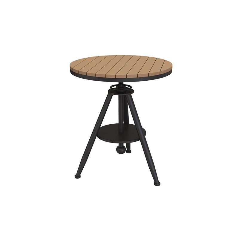 Set di tavoli da pranzo all'aperto moderna 1/3/4/5 pezzi rotondi in legno e dinetta in metallo