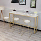 Rectangle Bar Dining Table Contemporary Bar Table with Gold Trestle Base Clearhalo 'Bar Furniture' 'Bar Tables' 'bar_tables' 'furn' 'furn_bar_tables' 'Furniture' 'furniture_bar_tables' 'Kitchen & Dining Furniture' 1200x1200_049674fa-6f41-4be9-a80b-d63b657fc137