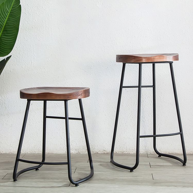 Modern Style Backless Bar-stool Saddle Seat Bar Stool with Metal Legs Clearhalo 'Bar Furniture' 'Bar Stools' 'bar_stools' 'furn' 'furn_bar_stools' 'Furniture' 'furniture_bar_stools' 'Kitchen & Dining Furniture' 1200x1200_0497e68d-02cd-4ca6-9459-2e0ef532748d