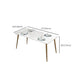 Table à manger rectangulaire à base dorée, Table glamour en Faux marbre pour la maison