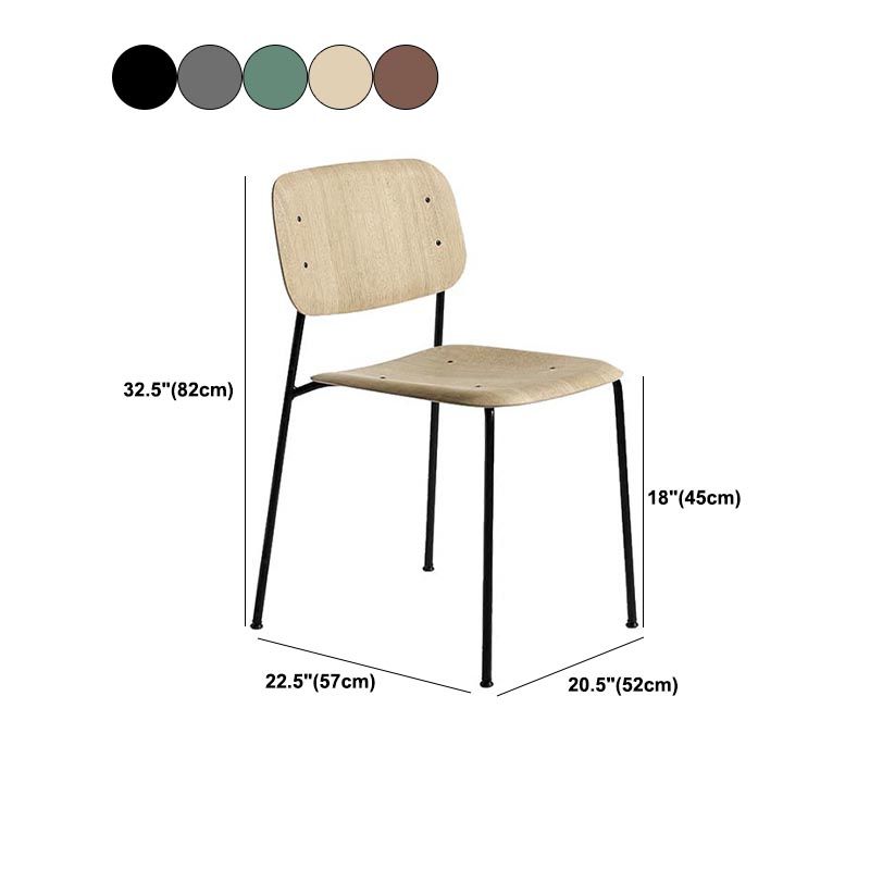Armless Dining Chairs Wood Open Back Dining Side Furniture in Matte Finish Clearhalo 'Dining Chairs' 'Dining Tables & Seating' 'dining_chair' 'furn' 'furn_dining_chair' 'Furniture' 'Kitchen & Dining Furniture' 1200x1200_049a5011-5358-4d71-b48b-c777631b972f