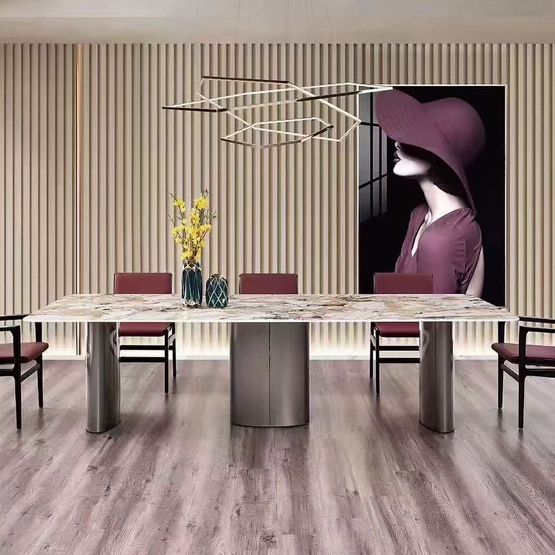 Metal Traditional Luxury Rectangular Dining Table Sintered Stone Table with Metal Legs Clearhalo ' dining_table' 'Dining Tables & Seating' 'Dining Tables' 'furn' 'furn_dining_table' 'Furniture' 'furniture_dining_table' 'Kitchen & Dining Furniture' 'kitchen&dining_furn' 'kitchen' 'kitchen_dining_table' 1200x1200_049ac633-5e27-48c7-982d-742d0f4ecd8f