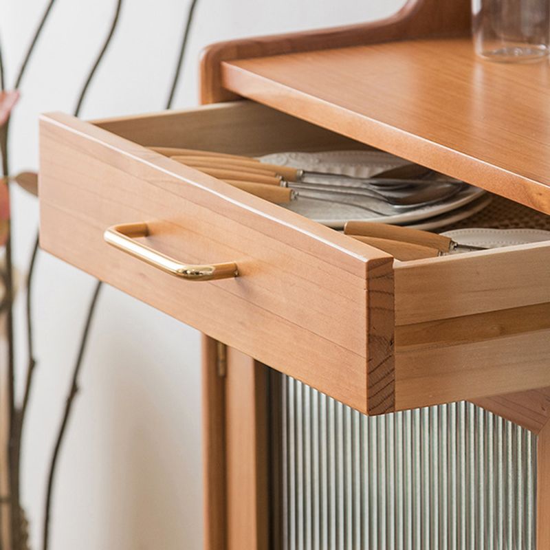 Contemporary Dining Hutch Pine Glass Doors Storage Cabinet for Living Room Clearhalo 'Display & China Cabinets' 'display_china_cabinets' 'furn' 'furn_display_china_cabinets' 'Furniture' 'Kitchen & Dining Furniture' 1200x1200_049ce7fe-a2ea-4a7d-9288-5fe0fcb51671