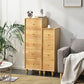 15.74" Wide Modern Wooden Accent Chest Rubberwood Chest with 5 Drawers
