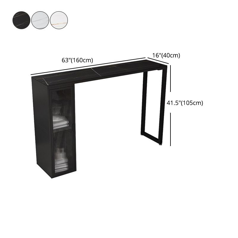Stone Bar Table Modern Dining Table with Double Pedestal Base for Kitchen Dining Room Clearhalo 'Bar Furniture' 'Bar Tables' 'bar_tables' 'furn' 'furn_bar_tables' 'Furniture' 'furniture_bar_tables' 'Kitchen & Dining Furniture' 1200x1200_049dcf9e-6914-4b42-a7dc-836ff6a38106