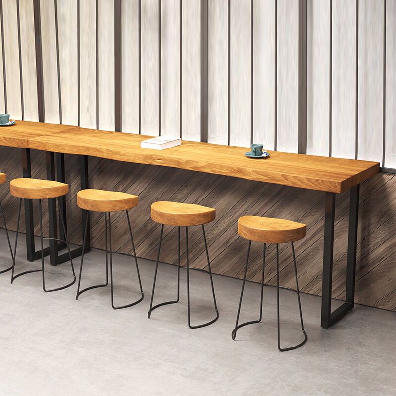 Modern 1/5 Pieces Bar Table Set Rectangle Wood Counter Table with High Stools for Balcony Clearhalo 'Bar Furniture' 'furn' 'furn_home_bar_bar_sets' 'Furniture' 'Home Bars & Bar Sets' 'home_bar_bar_sets' 'Kitchen & Dining Furniture' 1200x1200_049e461e-9eae-429d-887f-f81fa652ff36