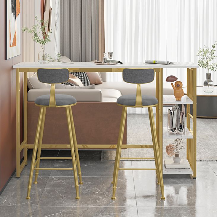 Modern Style Bistro Bar Table Rectangle Gold Frame Bar Table Clearhalo 'Bar Furniture' 'Bar Tables' 'bar_tables' 'furn' 'furn_bar_tables' 'Furniture' 'Kitchen & Dining Furniture' 1200x1200_049e6527-9a69-49c6-a500-0bc8a7aadd92