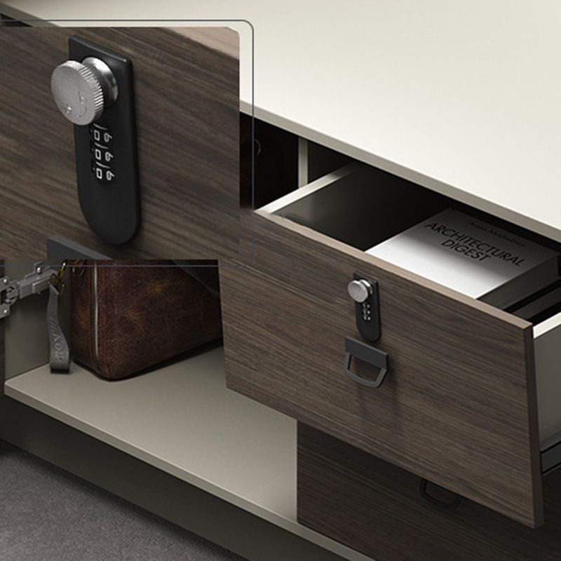 Moderne Holzbüro-Executive Desk L-Form Office Desk mit Schubladen