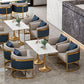 Golden Base Dining Table Medieval Modern Style Stone Table for Indoor