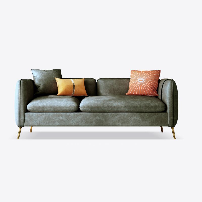Mid-Century Modern Tuxedo Arm Sofa Faux Leather 29.92" High Seating Clearhalo 'furn' 'furn_sofas' 'Furniture' 'furniture_sofas' 'kitchen' 'kitchen_sofas' 'Living Room Furniture' 'Sofa' 'sofas' 1200x1200_04a2b274-81a8-4595-b95c-ffc98bbced1d