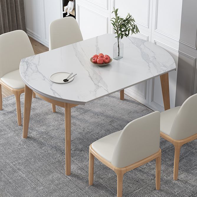 Modern Sintered Stone Dining Table Round Dining Room Table with 4 Legs Clearhalo 'Dining Tables & Seating' 'Dining Tables' 'dining_table' 'furn' 'furn_dining_table' 'Furniture' 'furniture_dining_table' 'Kitchen & Dining Furniture' 'kitchen' 'kitchen_dining_table' 1200x1200_04a300b1-0502-4826-b17d-4e6279004cb2