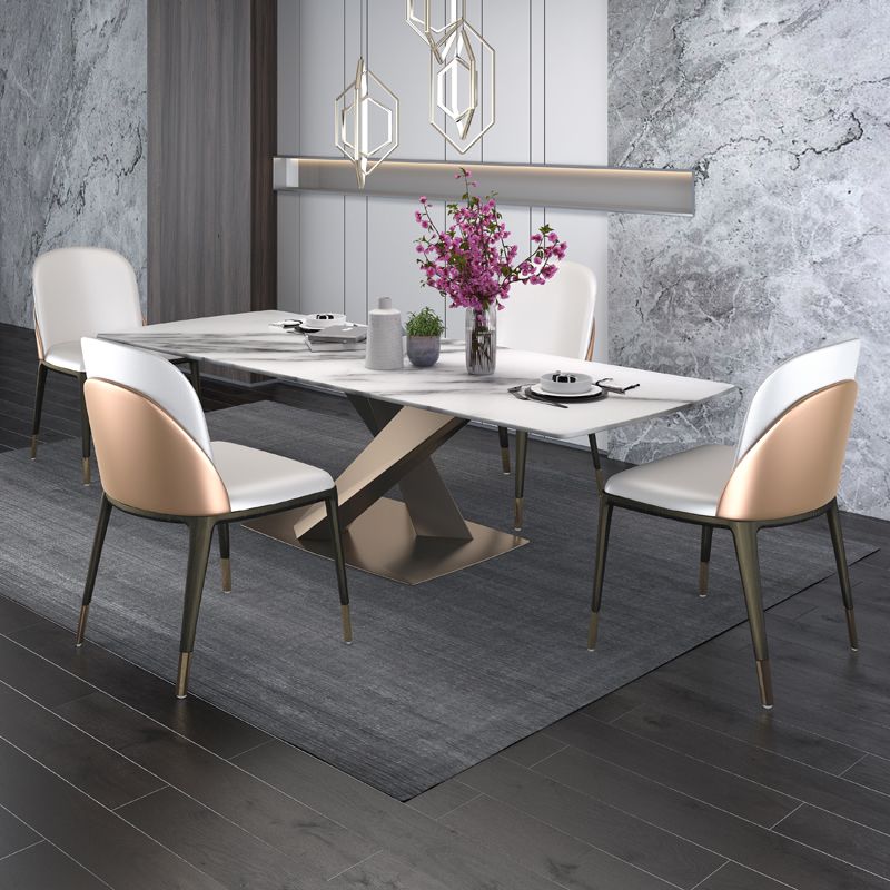 Armless Dining Chairs Modern Faux Leather Side Chairs for Home Clearhalo 'Dining Chairs' 'Dining Tables & Seating' 'dining_chair' 'furn' 'furn_dining_chair' 'Furniture' 'furniture_dining_chair' 'Kitchen & Dining Furniture' 1200x1200_04a45b7a-a0ba-4315-a272-abd12e1ec3da