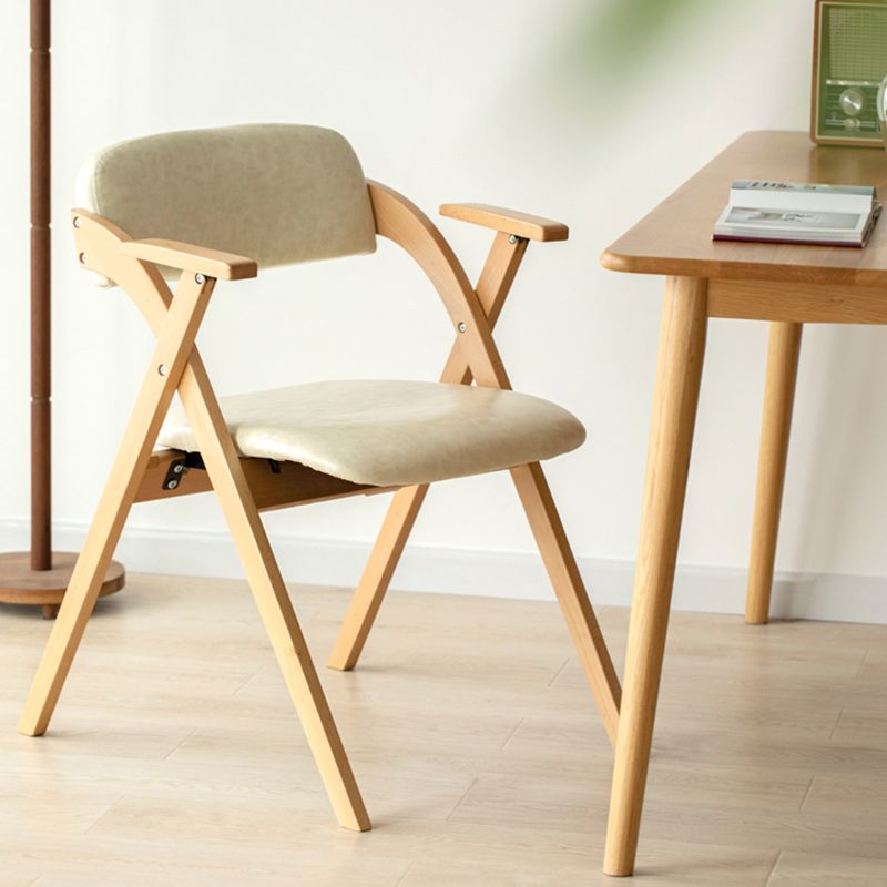 Open Back Folding Dining Arm Chair Modern Solid Wood Dining Chair Clearhalo 'Dining Chairs' 'Dining Tables & Seating' 'dining_chair' 'furn' 'furn_dining_chair' 'Furniture' 'Kitchen & Dining Furniture' 1200x1200_04a4778e-0e3f-4e11-9e1c-9375f1551383