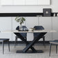 Modern Style Sintered Stone Dining Table Gray Rectangle Table with Pedestal Clearhalo ' dining_table' 'Dining Tables & Seating' 'Dining Tables' 'Furniture' 'furniture_dining_table' 'Kitchen & Dining Furniture' 'kitchen&dining_furn' 'kitchen' 'kitchen_dining_table' 1200x1200_04a6f050-c91e-47fb-a0a5-8790a9067b7e