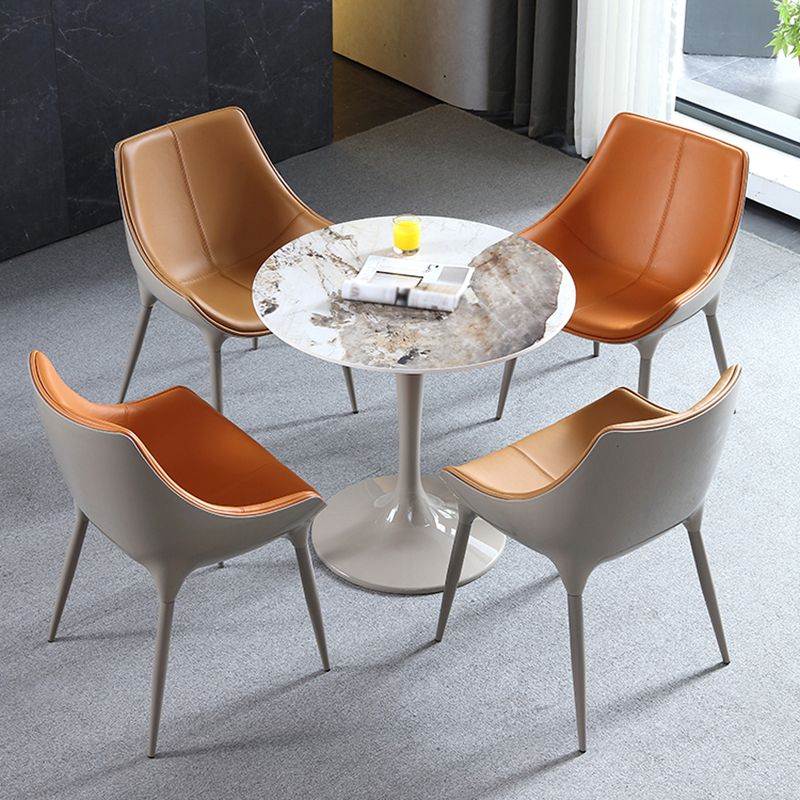 Round Contemporary Dining Table Brown Tone Fixed Table of Sintered Stone Clearhalo ' dining_table' 'Dining Tables & Seating' 'Dining Tables' 'furn' 'furn_dining_table' 'Furniture' 'furniture_dining_table' 'Kitchen & Dining Furniture' 'kitchen&dining_furn' 'kitchen' 'kitchen_dining_table' 1200x1200_04a710a2-a167-41fe-a2fc-f8e6b02621db