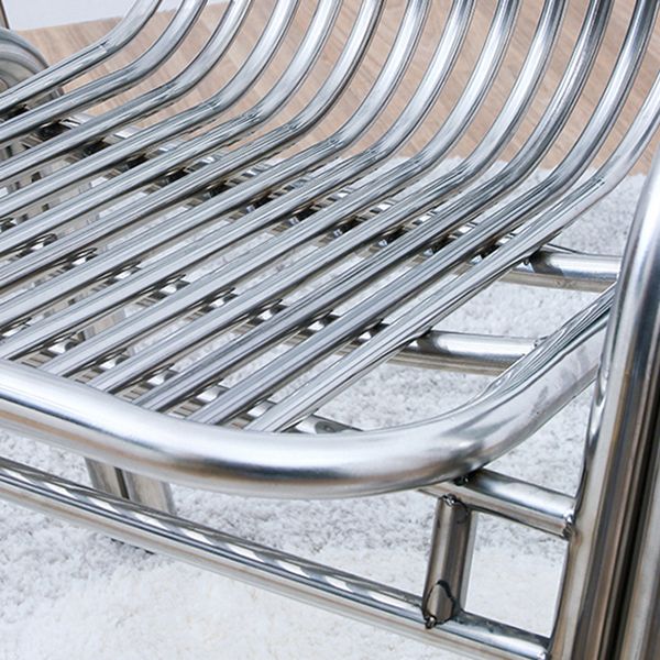 Sedia da pranzo in metallo da sala da pranzo contemporaneo con braccio