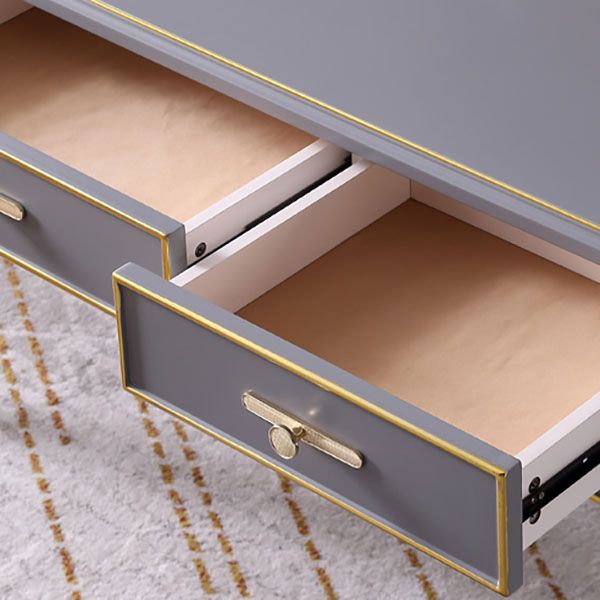 Glam -stijl Parsons schrijven bureau gebogen schrijfbureau met 3 laden