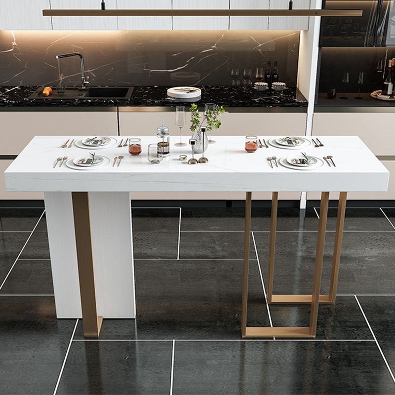 Faux Marble Top Counter Table Modern White Counter Table for Patio Use