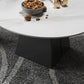 Contemporary with Casters Coffee Table Slate Pedestal Cocktail Table Clearhalo 'Coffee & Accent Tables' 'Coffee Tables' 'coffee_tables' 'furn' 'furn_coffee_tables' 'Furniture' 'furniture_coffee_tables' 'Living Room Furniture' 1200x1200_04aa0142-0a92-4c76-aa35-ca2a9ed75968