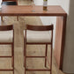 1/3 Pieces Bar Stool and Table Set Brown Solid Wood for Dining Room