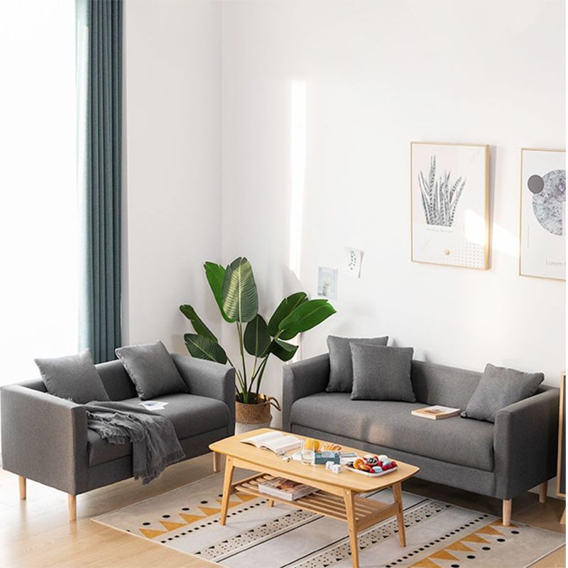 Divano contemporaneo con 3 cuscini di divano stazionario a braccio quadrato standard