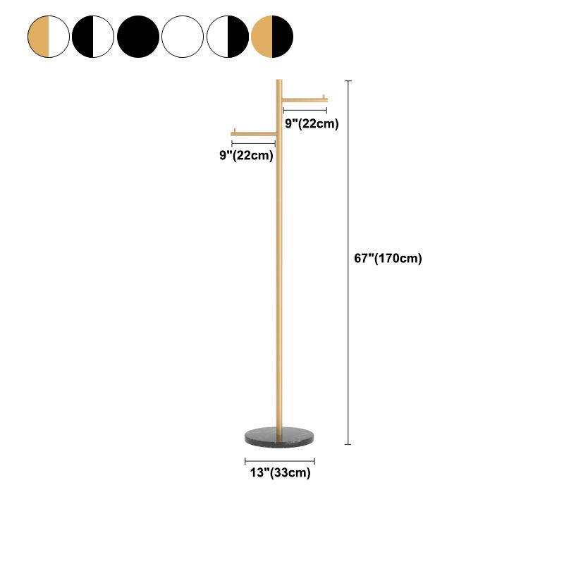 Hall Tree Contemporary Metal Coat Hanger Single Hall Stand avec crochets