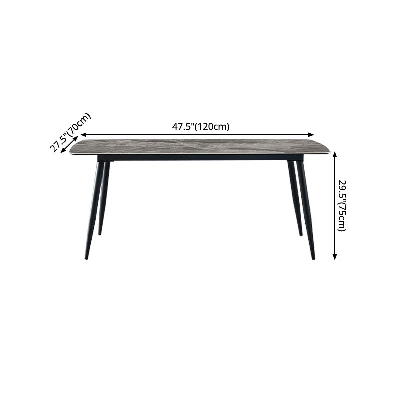 Metal Industrial Rectangle Dining Table Grey Sintered Stone Table with 4 Legs Clearhalo ' dining_table' 'Dining Tables & Seating' 'Dining Tables' 'furn' 'furn_dining_table' 'Furniture' 'furniture_dining_table' 'Kitchen & Dining Furniture' 'kitchen&dining_furn' 'kitchen' 'kitchen_dining_table' 1200x1200_04af0e00-f3cd-4616-9840-b0b0df442706