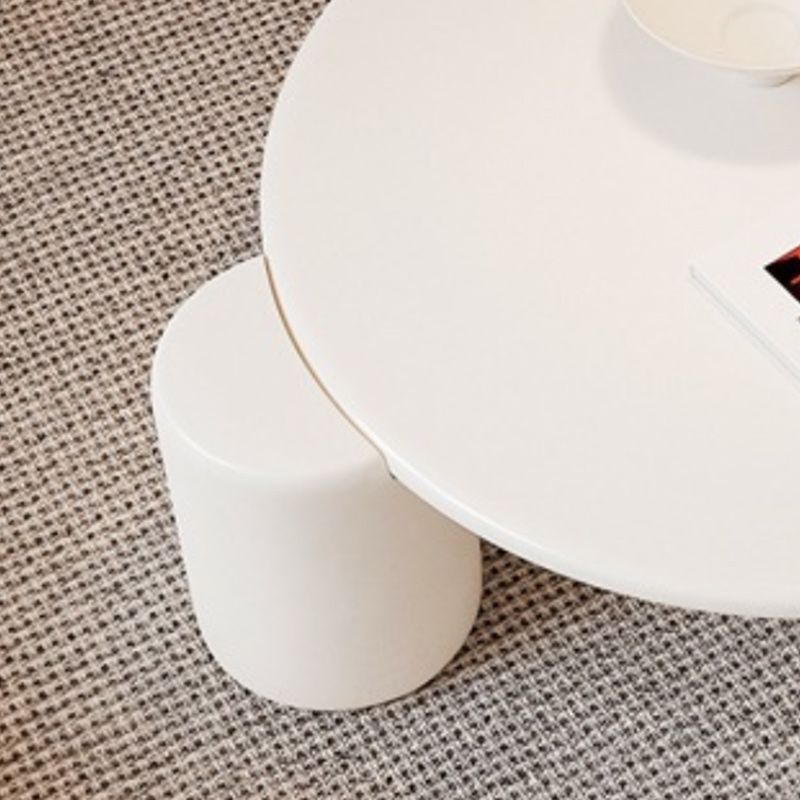 Modern Round Wood Coffee Table with 4 Legs Coffee Table in Cream Clearhalo 'Coffee & Accent Tables' 'Coffee Tables' 'coffee_tables' 'furn' 'furn_coffee_tables' 'Furniture' 'Living Room Furniture' 1200x1200_04b06048-5ccb-4aa8-8b01-c1c14f059770