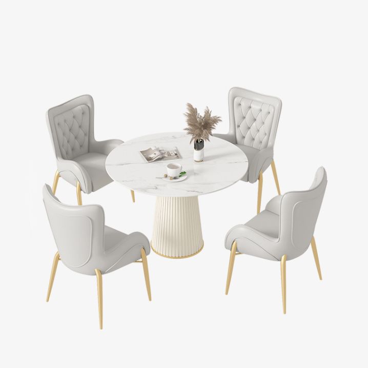Nordic 1/4/5 Pieces Dining Set Round Stone Dining Table for Dining Room Clearhalo 'Dining Room Sets' 'Dining Tables & Seating' 'dining_room_set' 'furn' 'furn_dining_room_set' 'Furniture' 'Kitchen & Dining Furniture' 1200x1200_04b17ed3-426b-496f-9d31-cc7b43bca9be