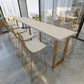 Glam Wood Bar Height Table with Rectangle Table Top Sled Table - 41.3" H Clearhalo 'Bar Furniture' 'Bar Tables' 'bar_tables' 'furn' 'furn_bar_tables' 'Furniture' 'furniture_bar_tables' 'Kitchen & Dining Furniture' 1200x1200_04b30652-ca32-4fbf-a17b-3b50b6da2595