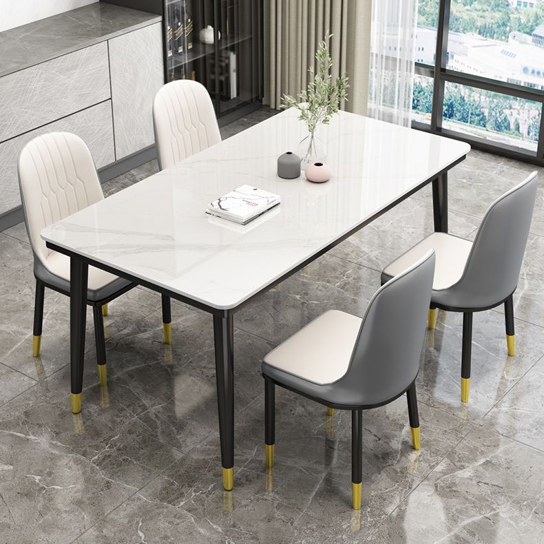 Casual Sintered Stone Standard Dining Table Rectangle Shape Dining Table for Kitchen Clearhalo ' dining_table' 'Dining Tables & Seating' 'Dining Tables' 'furn' 'furn_dining_table' 'Furniture' 'furniture_dining_table' 'Kitchen & Dining Furniture' 'kitchen&dining_furn' 'kitchen' 'kitchen_dining_table' 1200x1200_04b33e4c-6190-4906-8343-7b381628ec5b