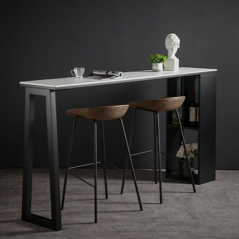 42-inch Height Cocktail Bar Table Industrial Style Metal Base Bar Height Storage Table Clearhalo 'Bar Furniture' 'Bar Tables' 'bar_tables' 'furn' 'furn_bar_tables' 'Furniture' 'furniture_bar_tables' 'Kitchen & Dining Furniture' 'kitchen&dining_furn' 'kitchen' 1200x1200_04b365e2-49d3-47e8-8a10-d04dc5ceba07