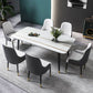 Glam Stone Rectangle Dining Table Matte Finish Home Table with 4 Legs Clearhalo 'Dining Tables & Seating' 'Dining Tables' 'dining_table' 'furn' 'furn_dining_table' 'Furniture' 'furniture_dining_table' 'Kitchen & Dining Furniture' 'kitchen' 'kitchen_dining_table' 1200x1200_04b3708a-5862-435e-b5e5-cd3a387c7b7f