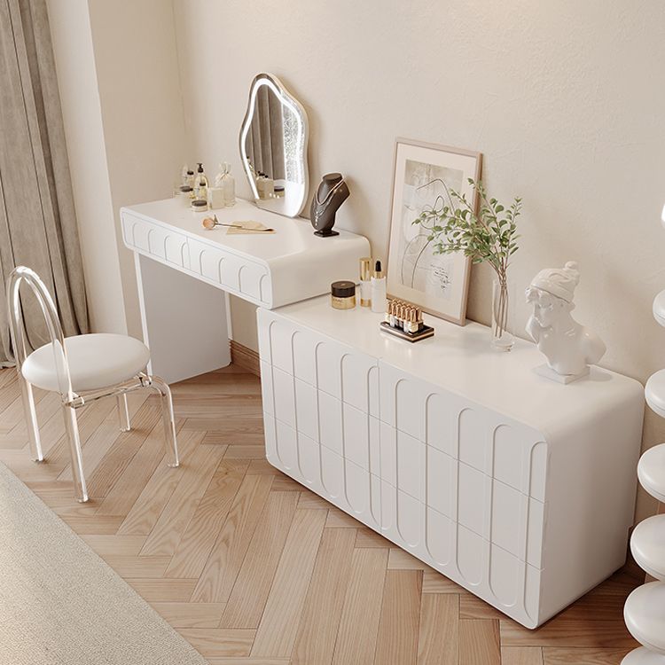 Scrivania per vanity per trucco a specchio illuminato in tavolo da toeletta per vanità in legno per camera da letto